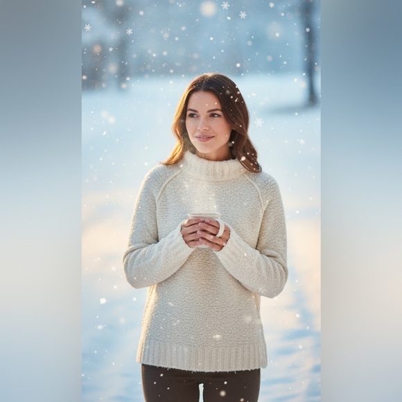 Free People Sweaters - Free People Cozy Cream Turtleneck Sweater
